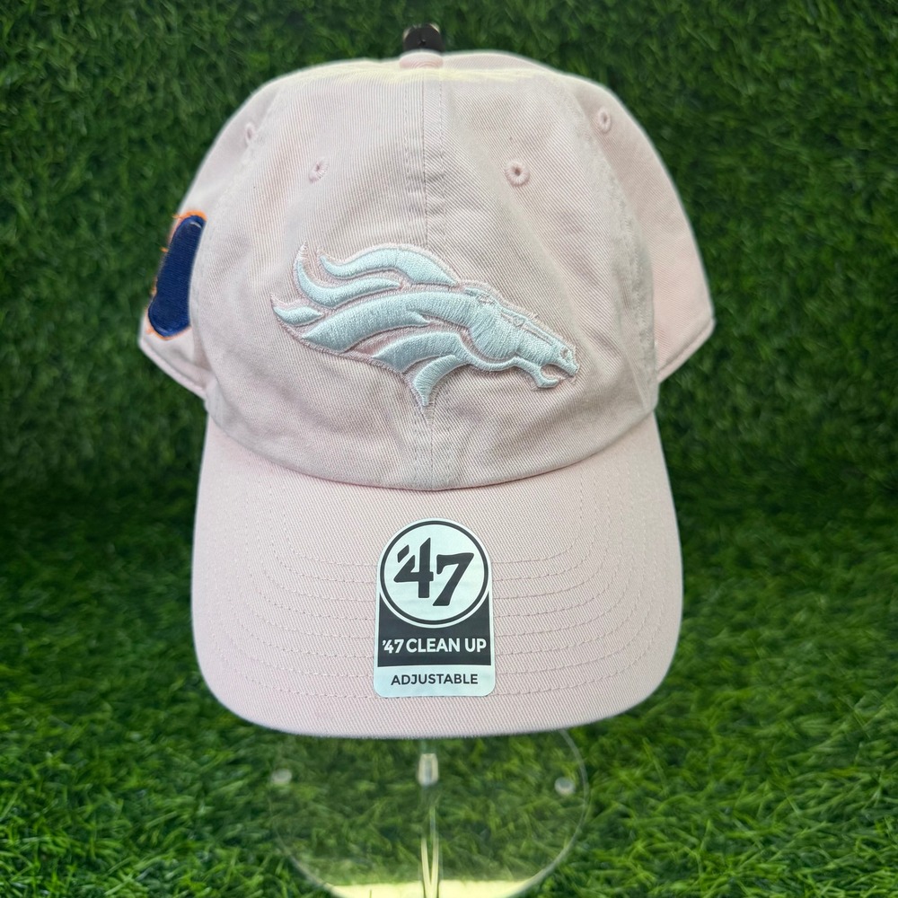Denver Broncos Hat Womens OSFA '47 Clean Up Pink Cotton Adjustable NFL Dad Cap
